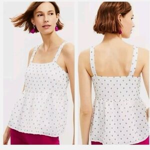 Loft Capi Embroidered Peplum Cami Top Size 4